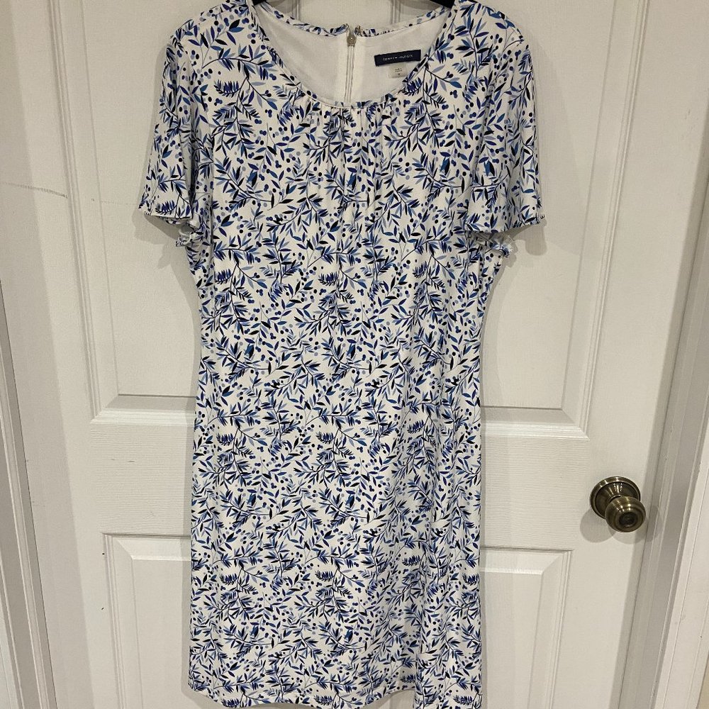Tommy Hilfiger Printed Jersey Lined A-line Dress - Size 10